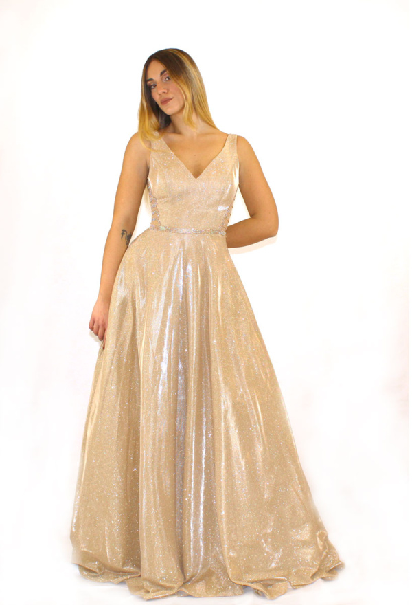 abito oro lungo