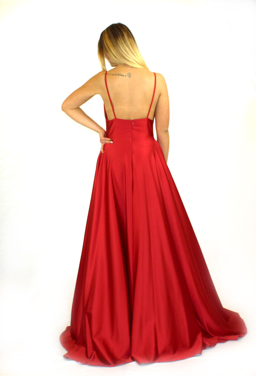 Vestito di raso rosso shop