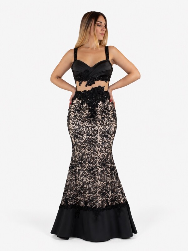 Abito lungo nero - Invito Couture