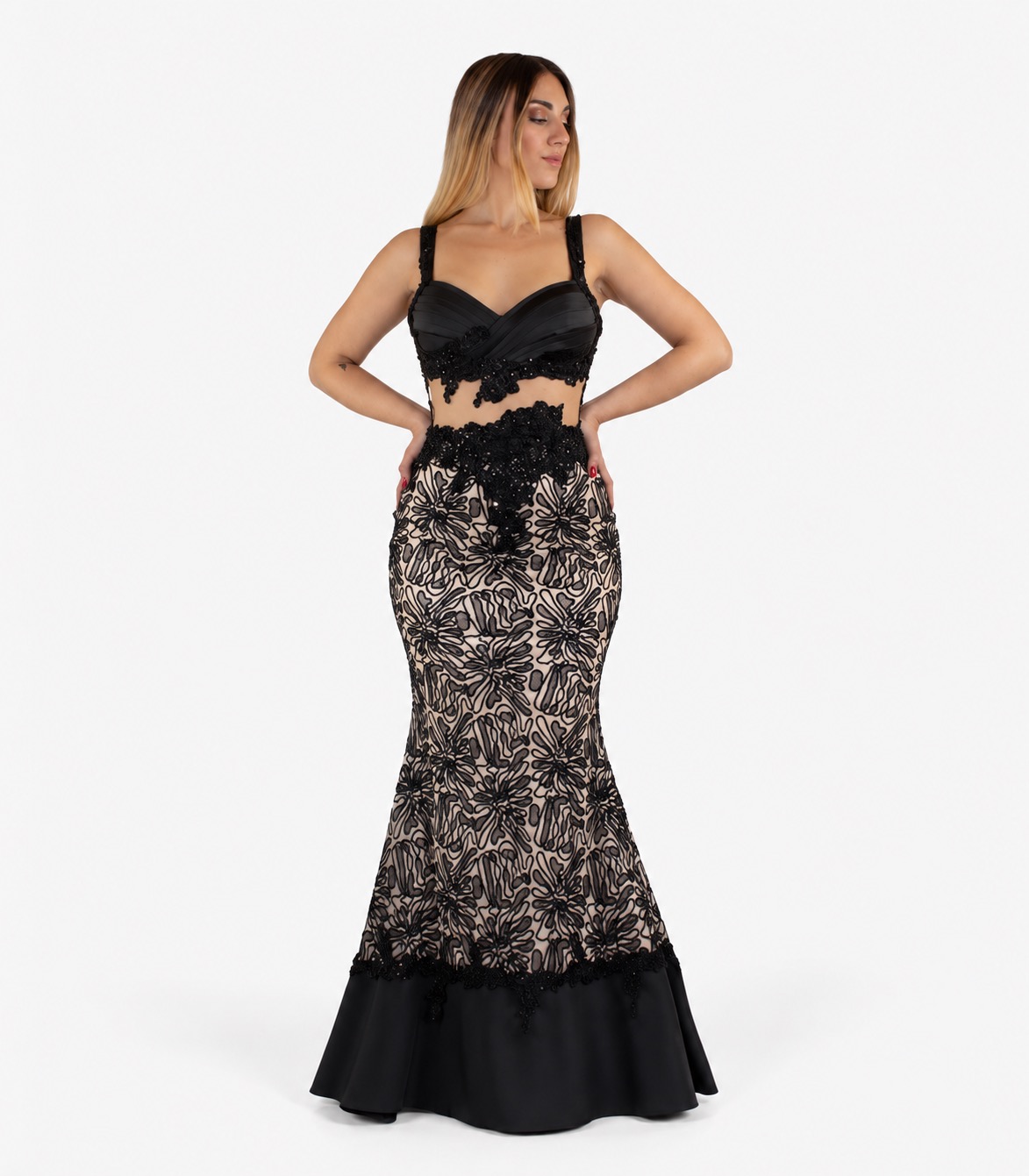 Abito lungo nero - Invito Couture