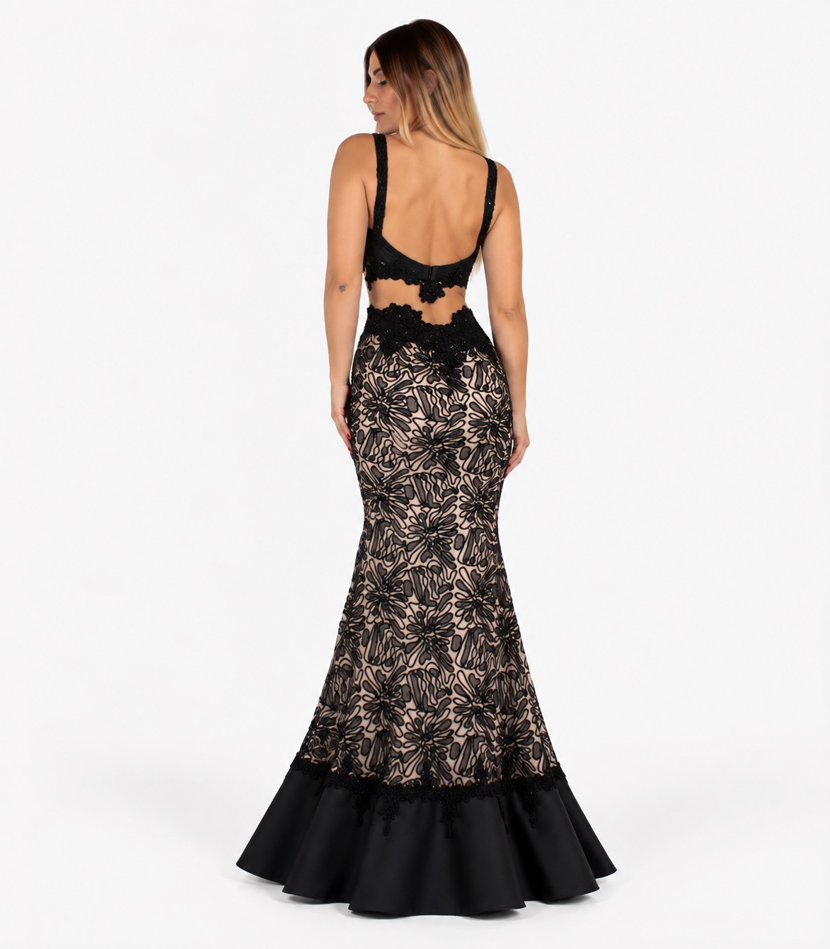 Abito lungo nero - Invito Couture - immagine 3