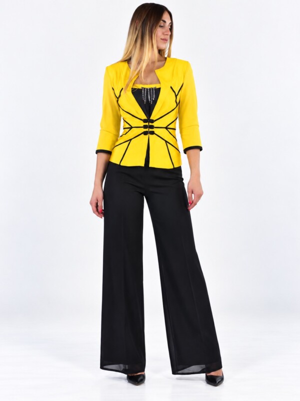 Tailleur nero/giallo - Elizabeth Moda
