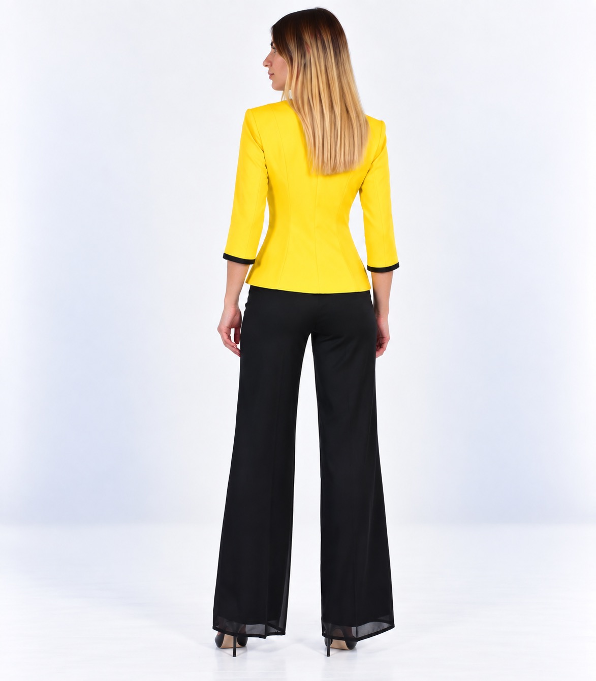 Tailleur nero/giallo - Elizabeth Moda - immagine 3