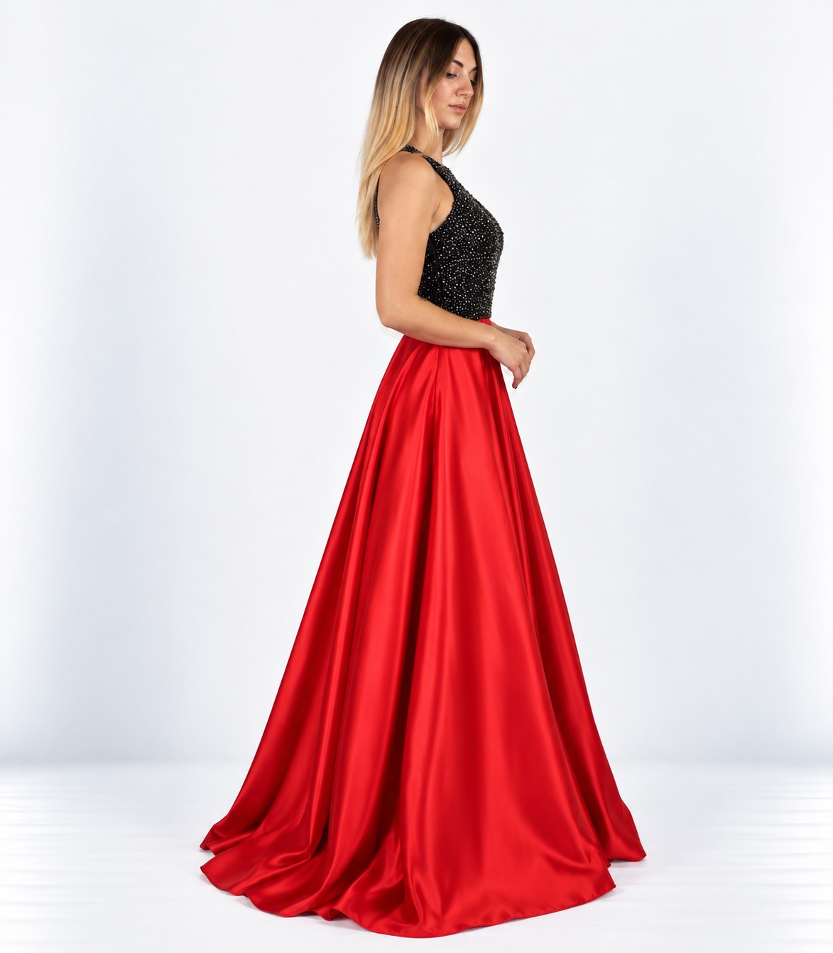 Abito lungo rosso - Helena Mendez - immagine 2