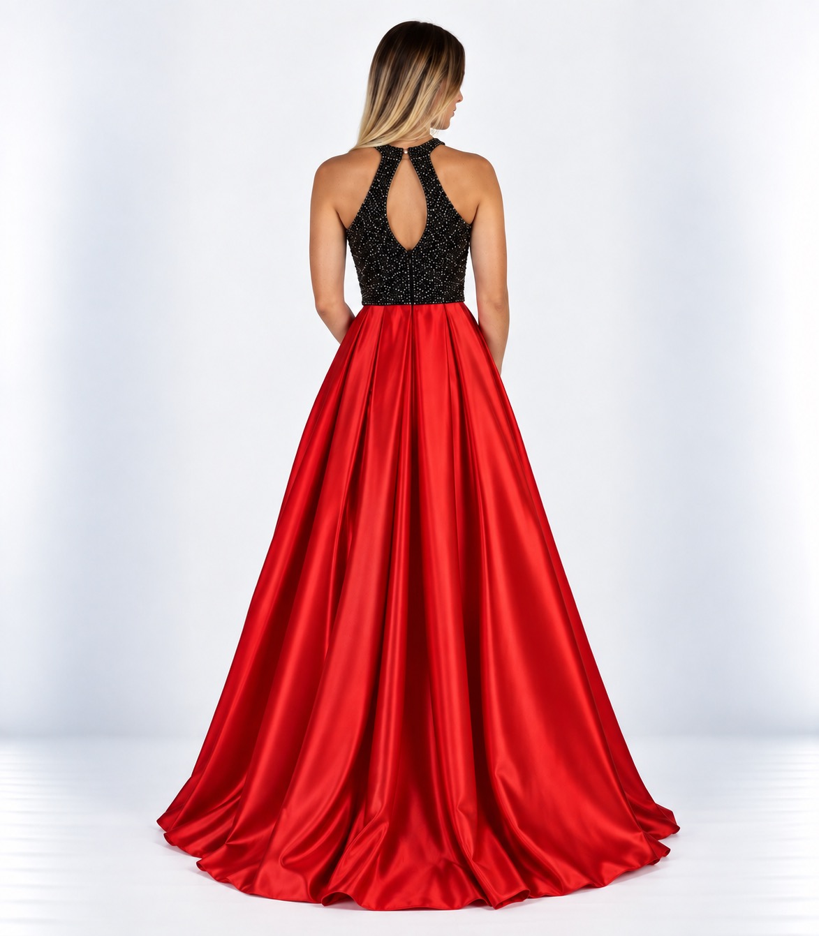 Abito lungo rosso - Helena Mendez - immagine 3