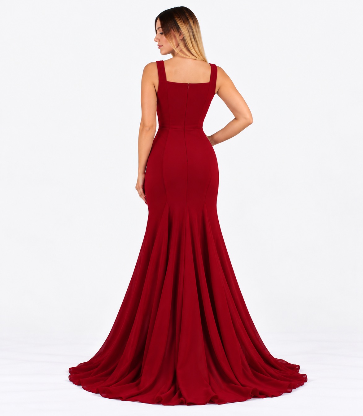 Abito lungo bordeaux - Invito Couture - immagine 3