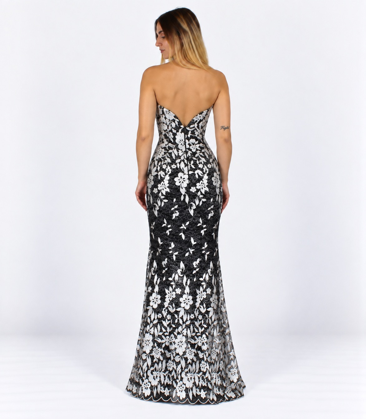 Abito lungo nero/argento - Invito Couture - immagine 3