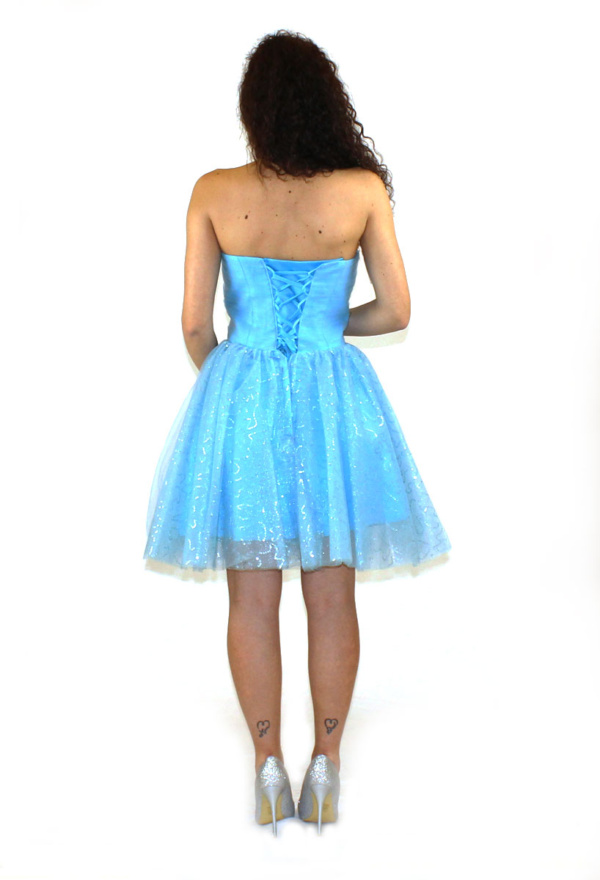 Abito corto azzurro - Elizabeth Moda - Collezione Cerimonia