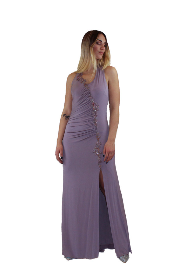 Abito lungo cipria - Invito Couture - Collezione Cerimonia