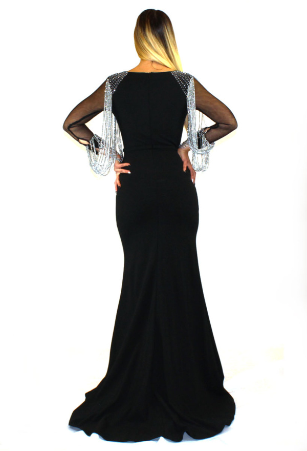Abito lungo nero elegante - Elizabeth Moda - Collezione Cerimonia