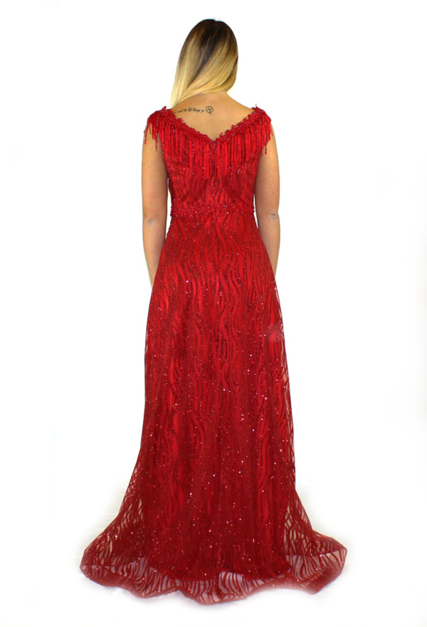 Abito lungo rosso glitter - Romeo Gigli - Collezione Cerimonia