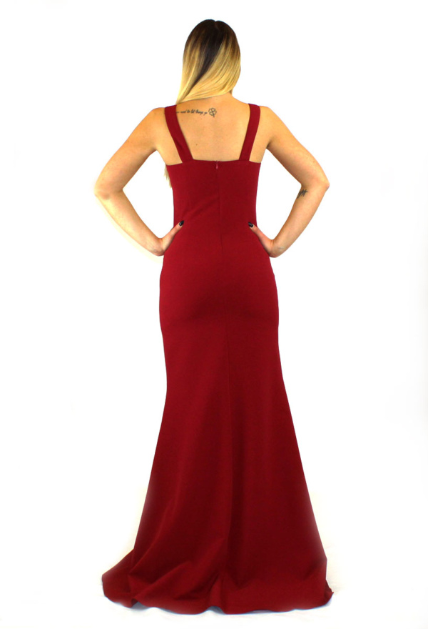 Abito lungo bordeaux - Invito Couture - Collezione Cerimonia