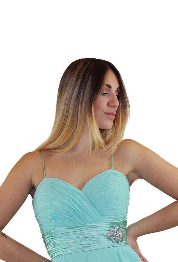Abito lungo verde tiffany - MariaGrazia - Collezione Cerimonia