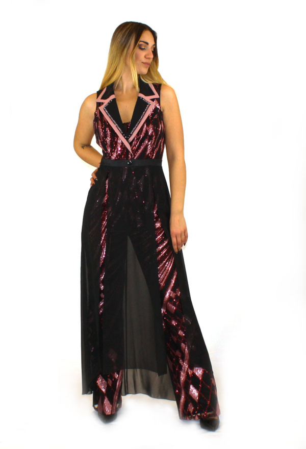 Tuta nero/fuxia - Paola Forti - Collezione Cerimonia