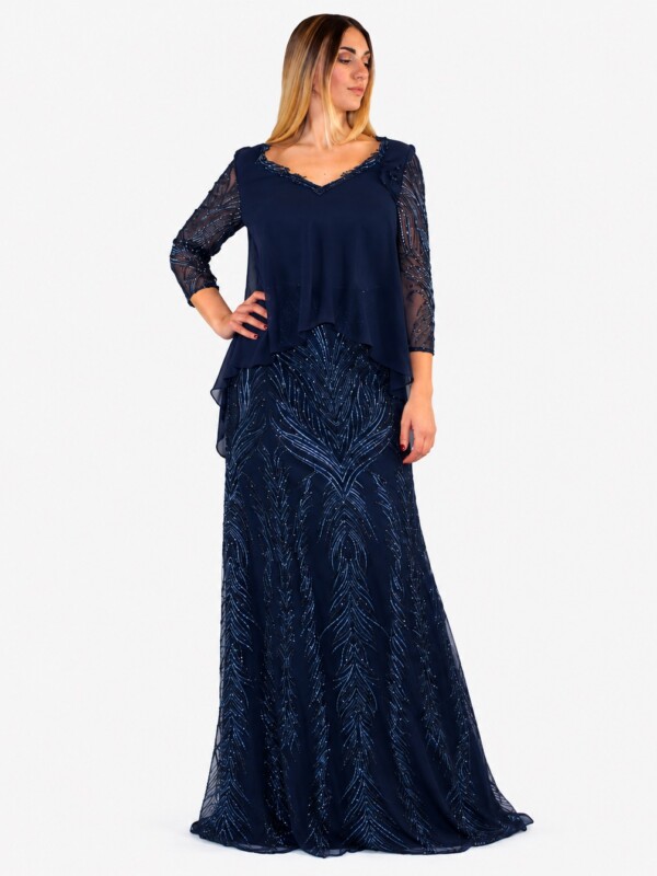 Abito lungo blu - Elizabeth Moda