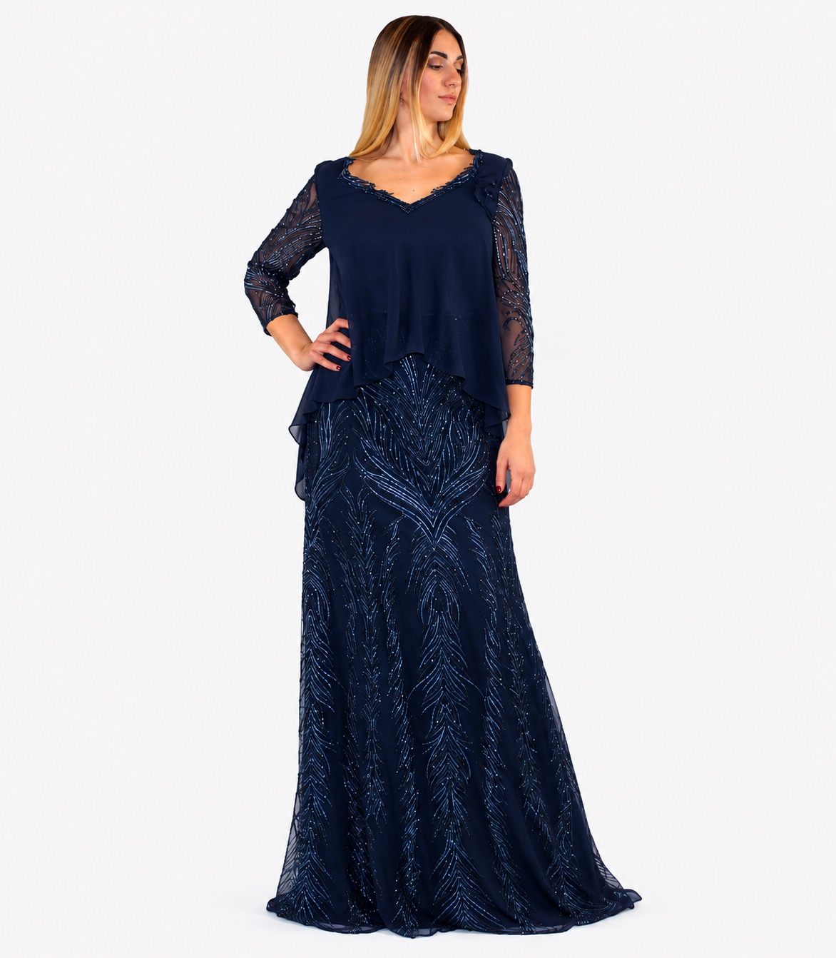 Abito lungo blu - Elizabeth Moda