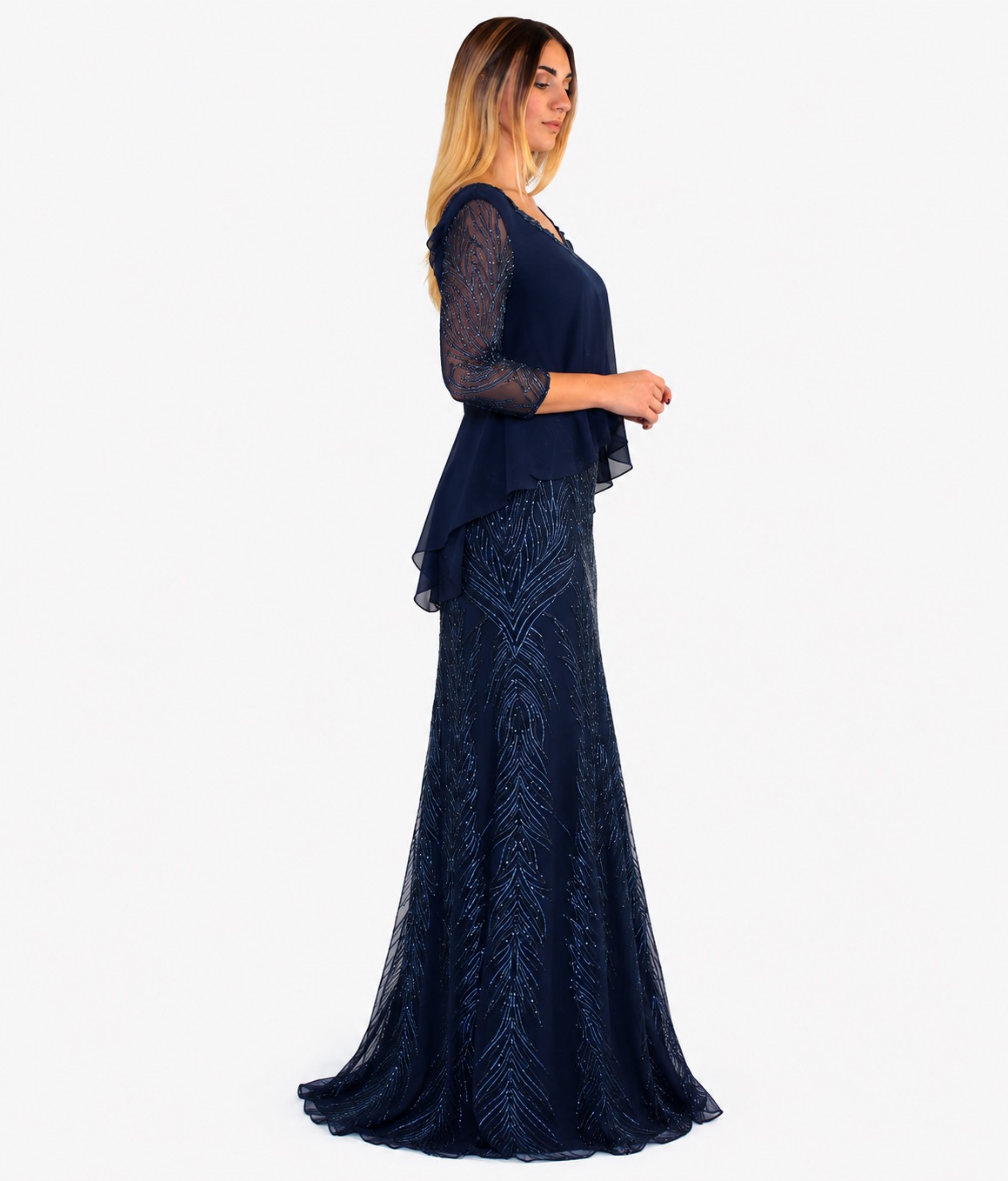 Abito lungo blu - Elizabeth Moda - immagine 2
