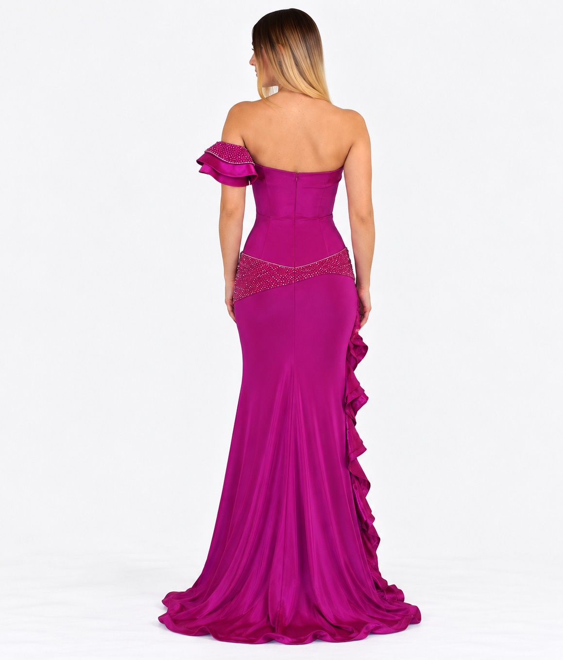 Abito lungo fuxia - Invito Couture - immagine 3