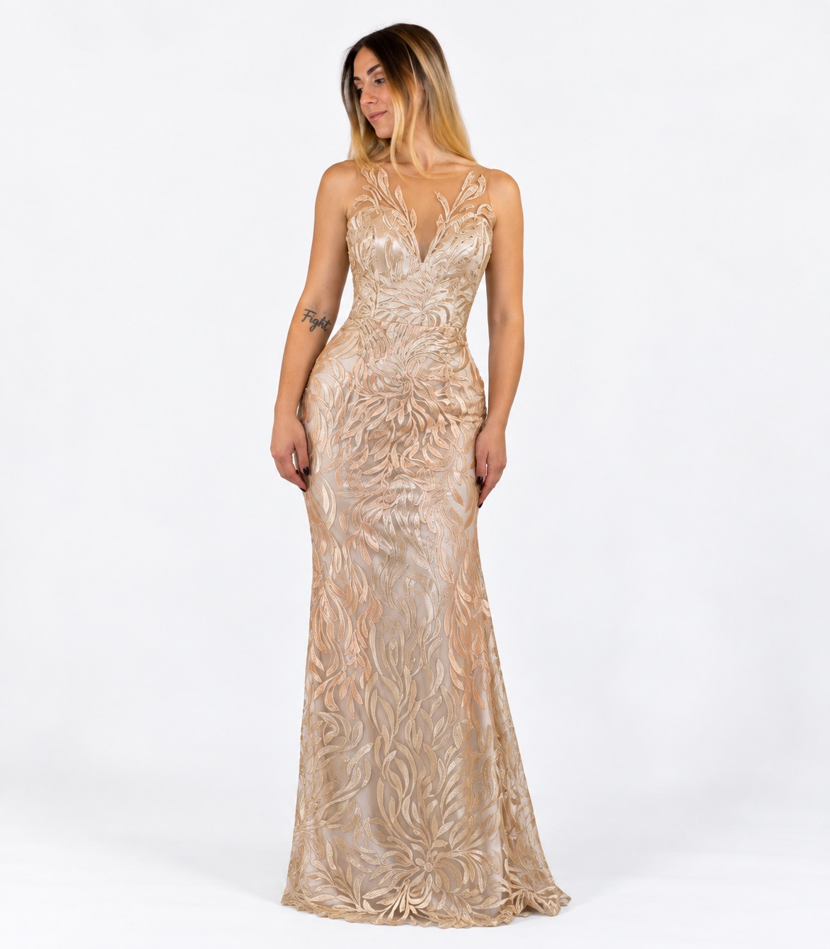Abito lungo oro - Invito Couture