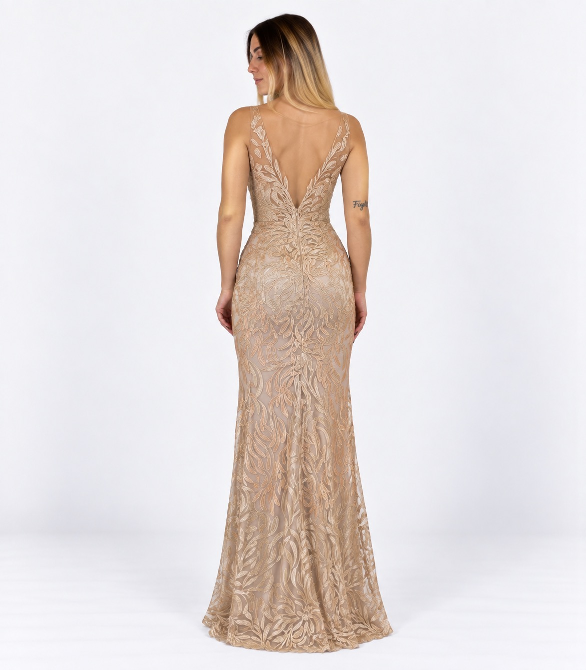 Abito lungo oro - Invito Couture - immagine 3