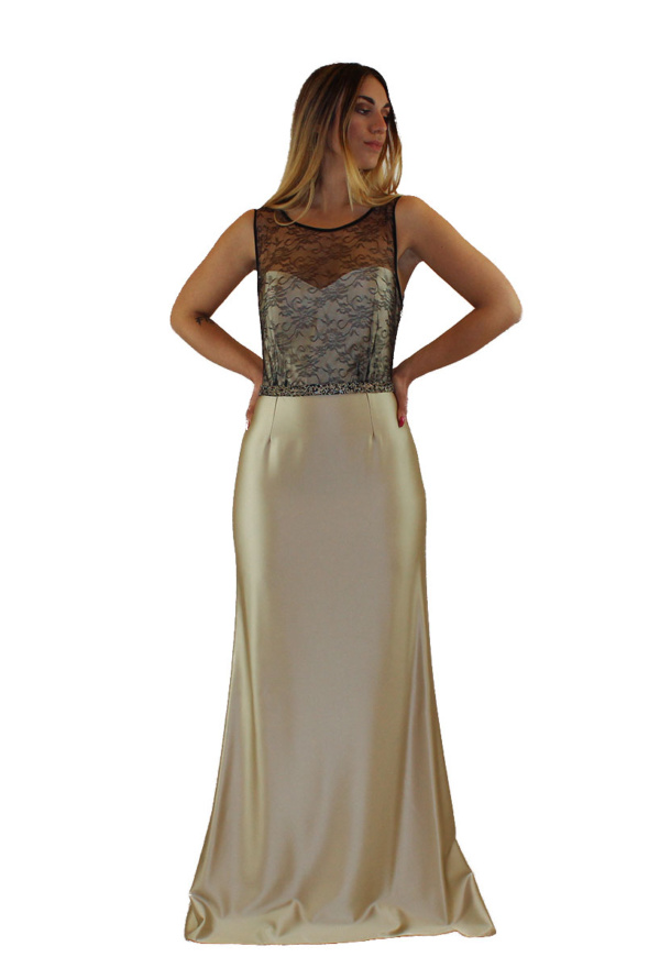 Abito lungo beige - Romeo Gigli - Collezione Cerimonia