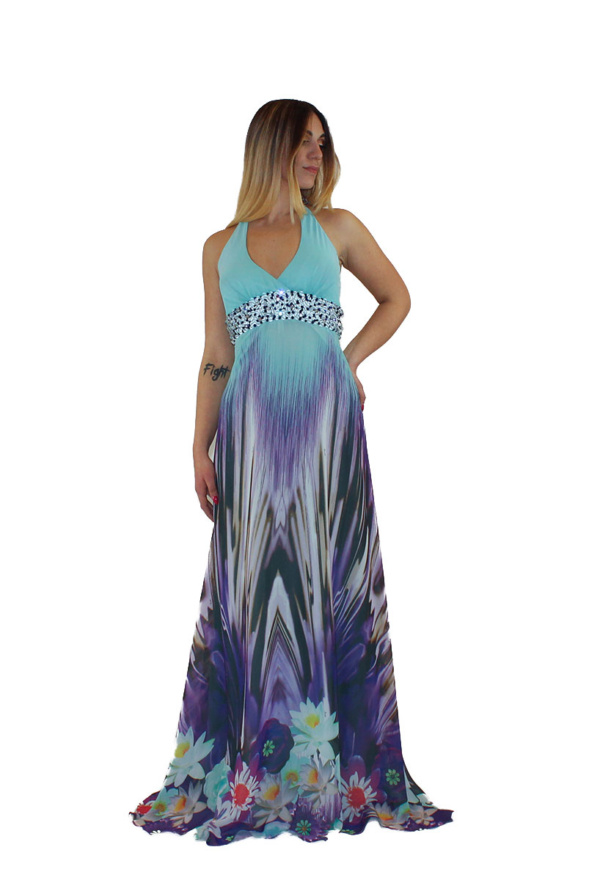 Abito lungo fantasia - Invito Couture - Collezione Cerimonia