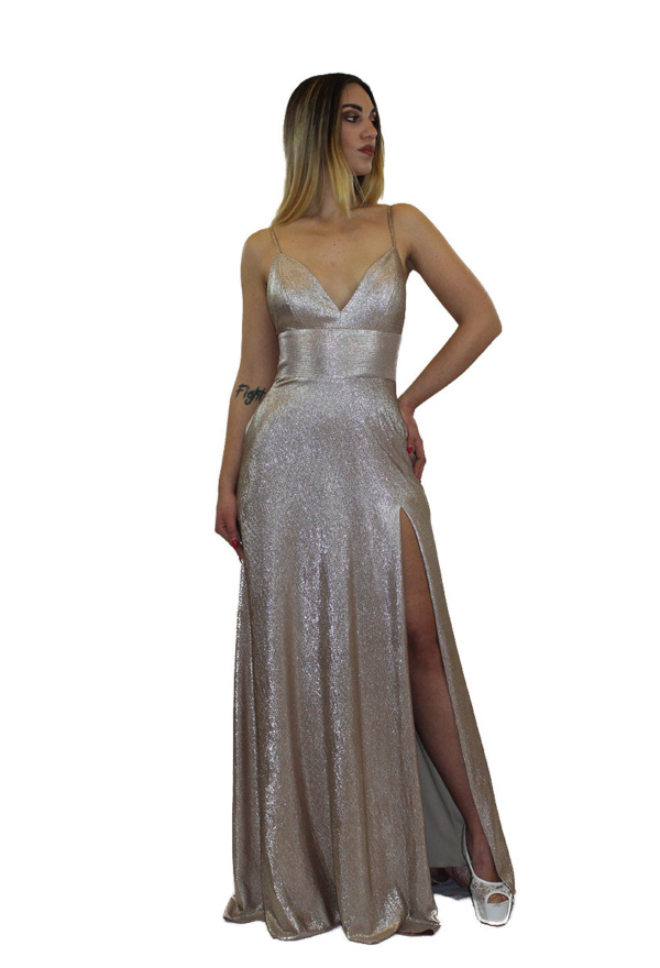 Abito lungo oro - Sharon - Collezione Cerimonia Elegante