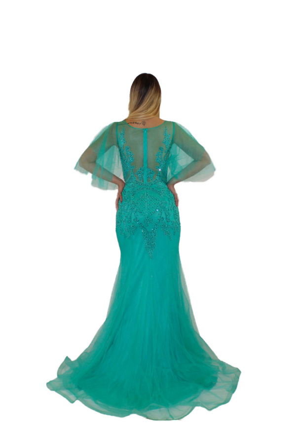 Abito lungo verde tiffany - MariaGrazia - Collezione Cerimonia