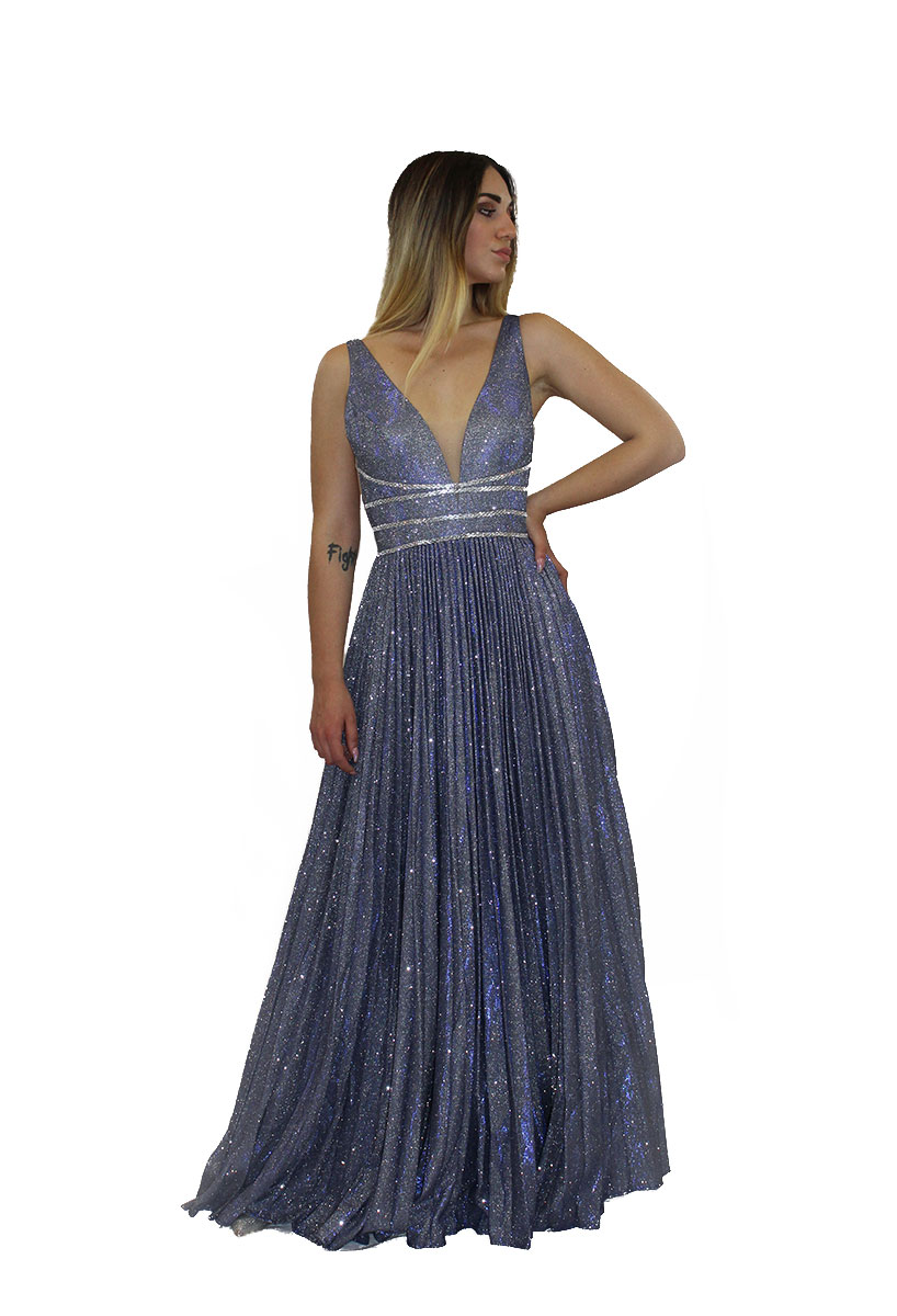 Abito lungo blu - Elizabeth Moda - Collezione Cerimonia