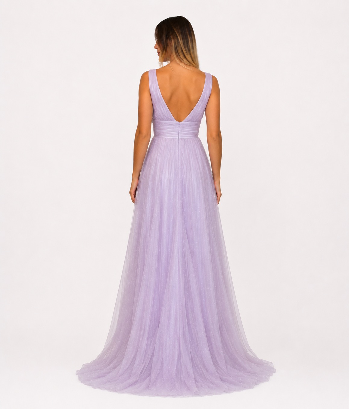Abito lungo glicine elegante - Elizabeth Moda - immagine 3