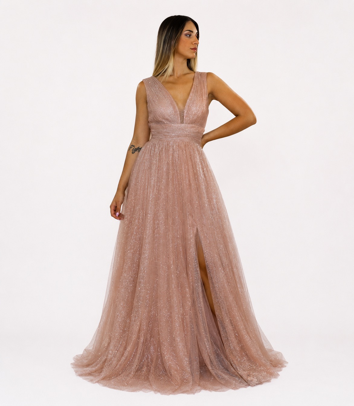 Abito lungo rosa - Elizabeth Moda