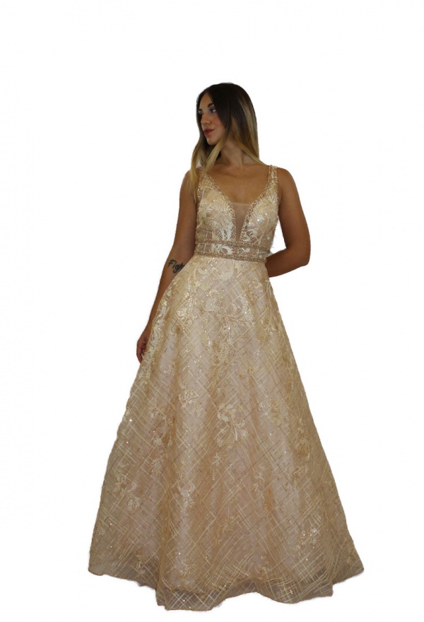 abito oro lungo