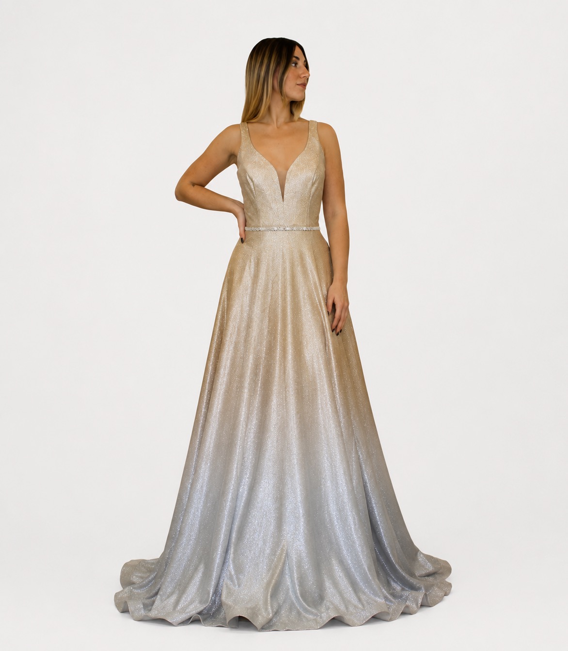Abito lungo oro - Elizabeth Moda