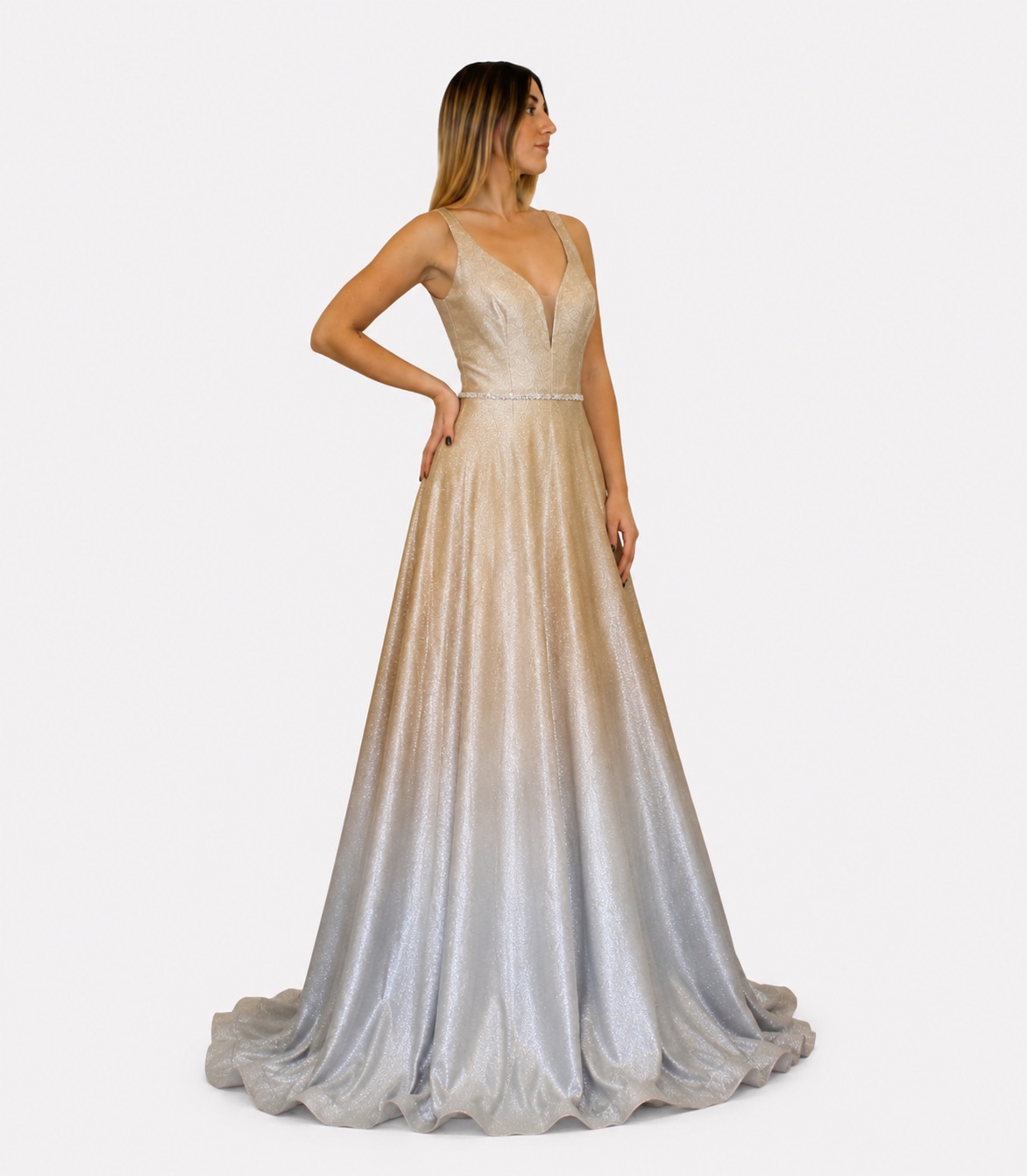 Abito lungo oro - Elizabeth Moda - immagine 2