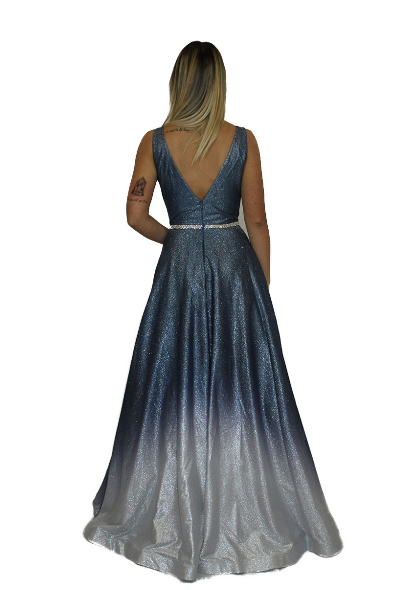 Abito lungo blu - Elizabeth Moda - immagine 4