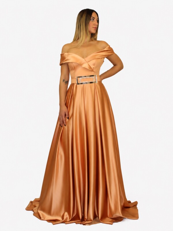 Abito lungo bronzo - Elizabeth Moda