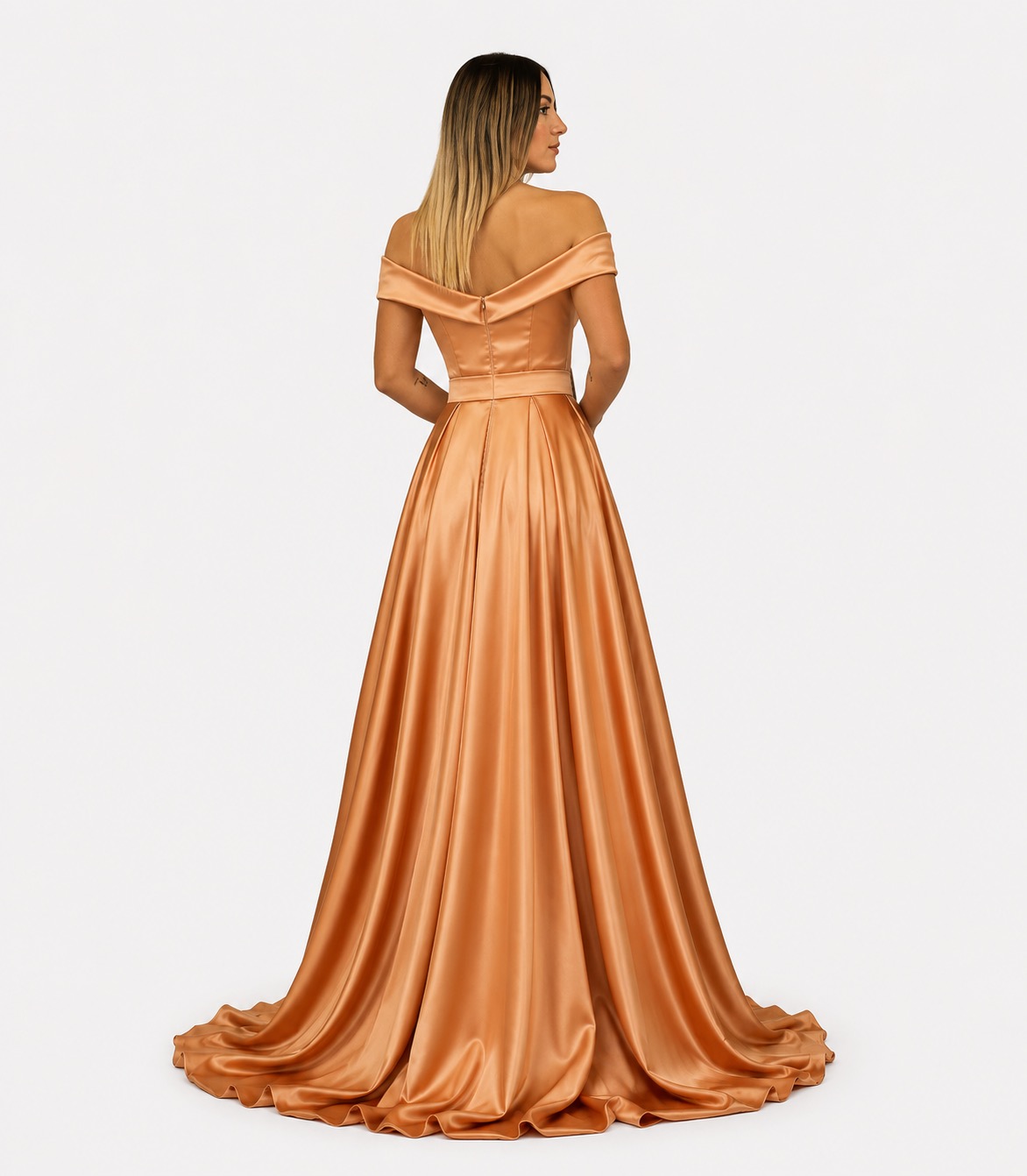 Abito lungo bronzo - Elizabeth Moda - immagine 3