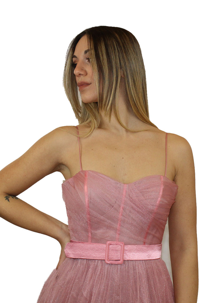 Abito lungo rosa - Elizabeth Moda - immagine 3