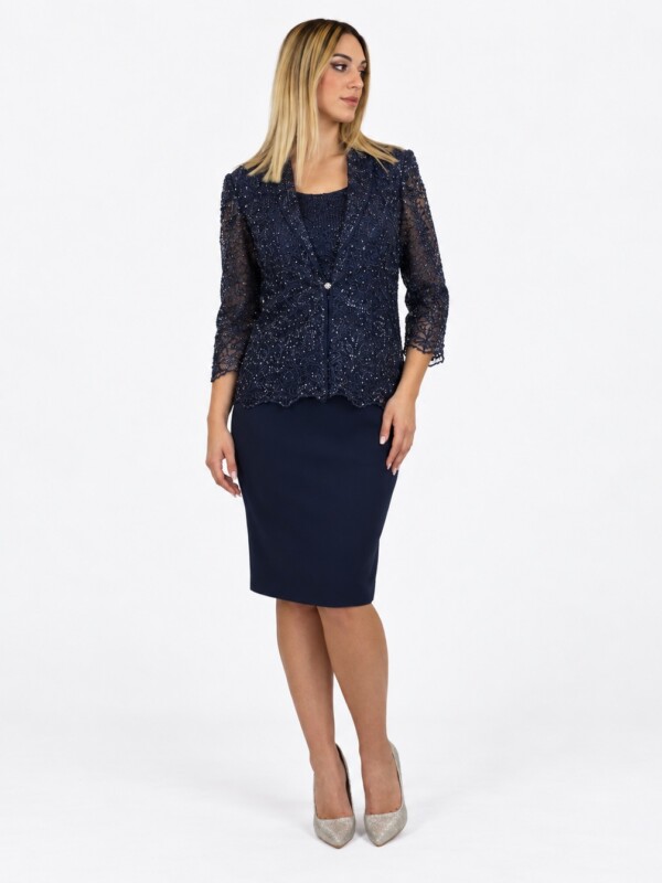 Abito corto blu - Elizabeth Moda