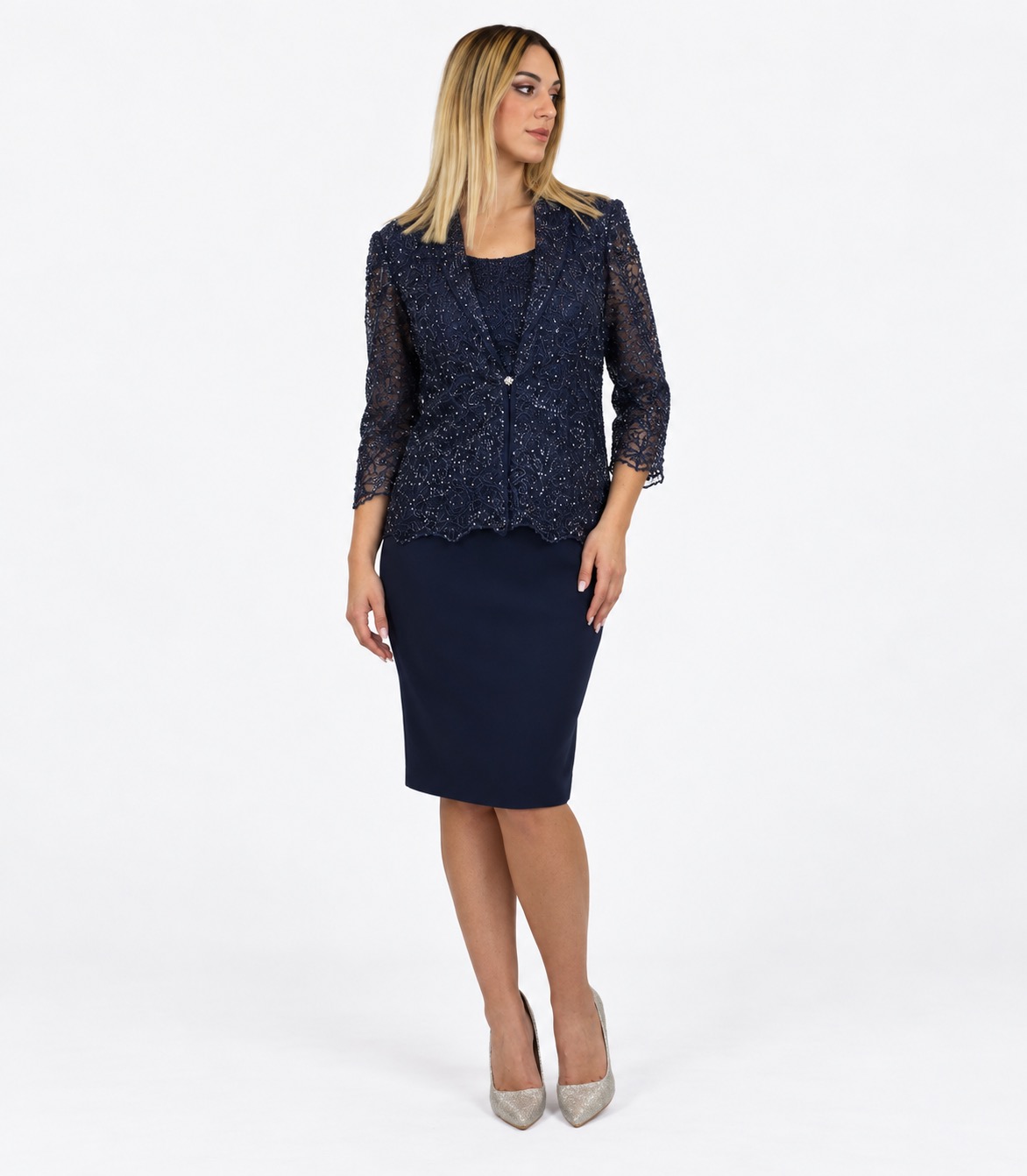 Abito corto blu - Elizabeth Moda