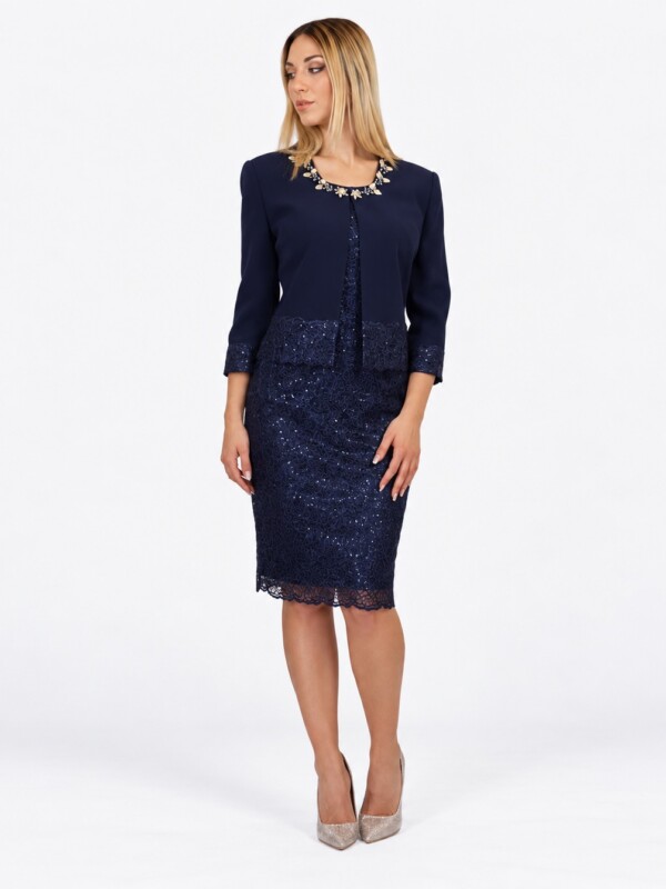 Abito corto blu - Elizabeth Moda