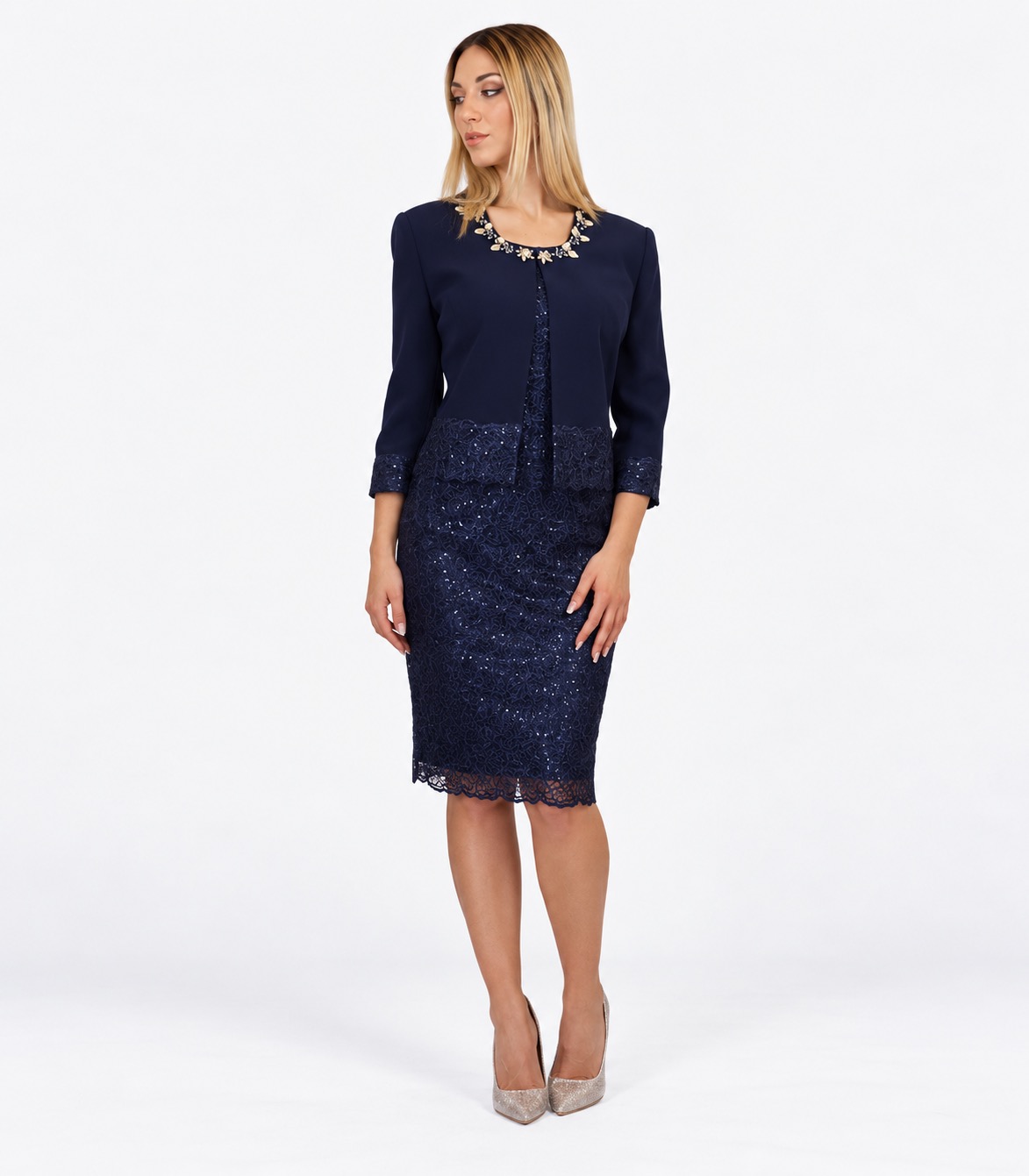 Abito corto blu - Elizabeth Moda