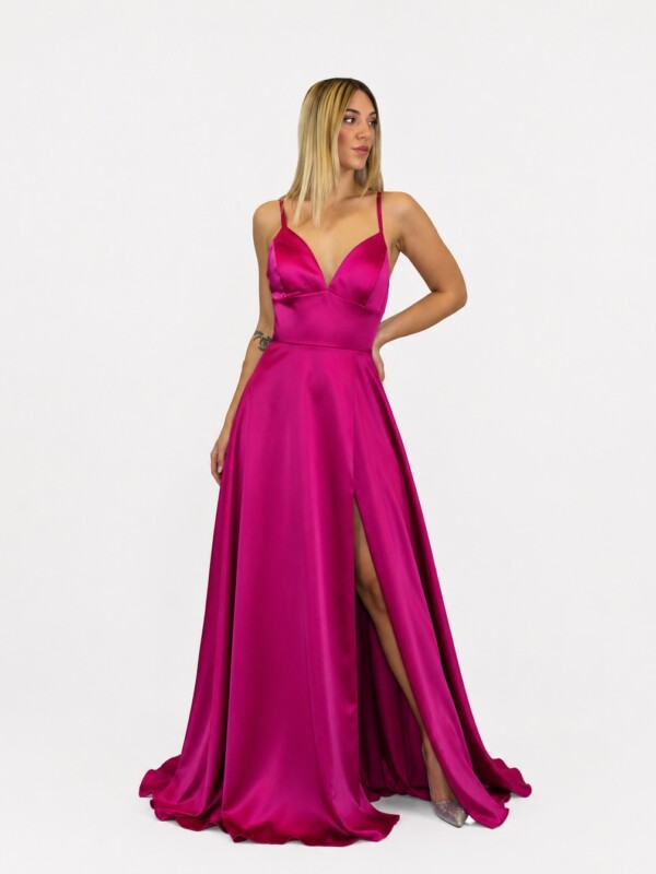 Abito lungo fuxia - Elizabeth Moda