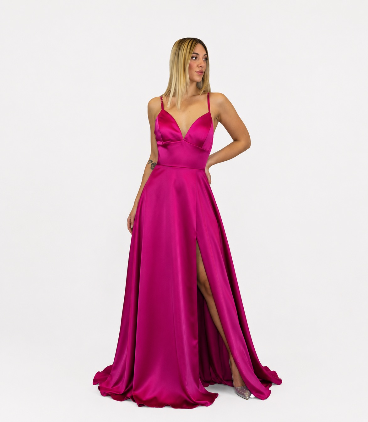 Abito lungo fuxia - Elizabeth Moda