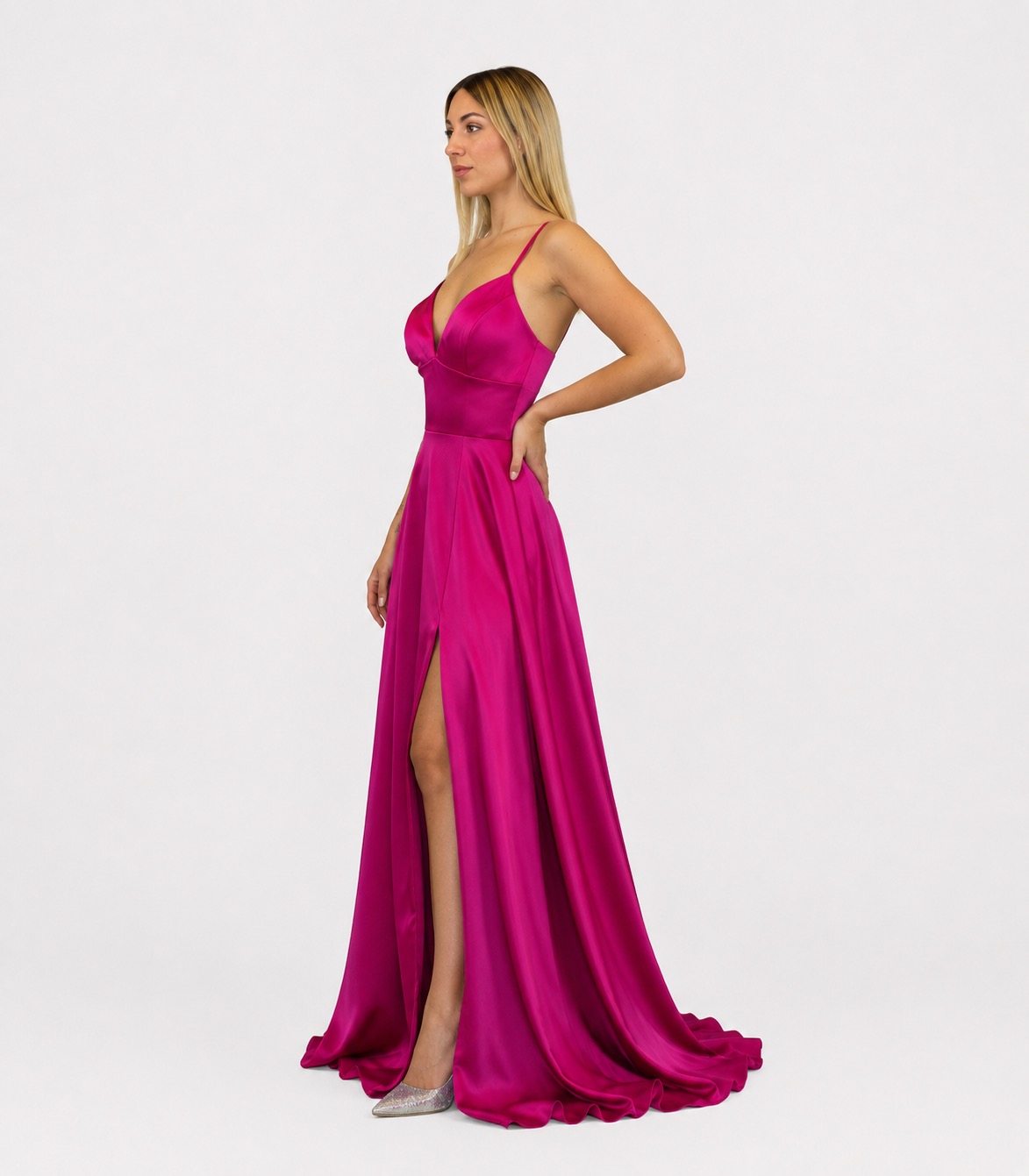 Abito lungo fuxia - Elizabeth Moda - immagine 2