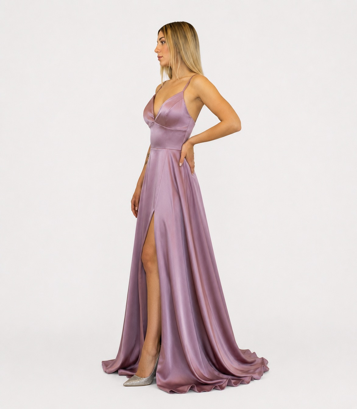 Abito lungo glicine - Elizabeth Moda - immagine 2