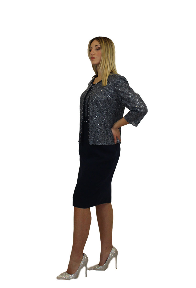Abito corto blu - Elizabeth Moda - immagine 2