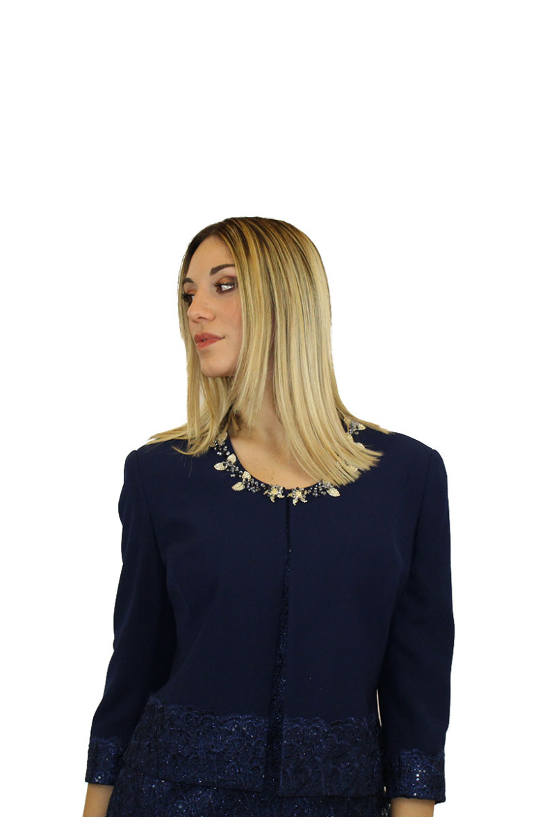 Abito corto blu - Elizabeth Moda - immagine 2
