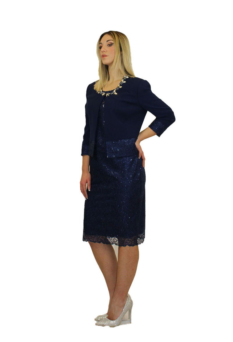 Abito corto blu - Elizabeth Moda - immagine 5