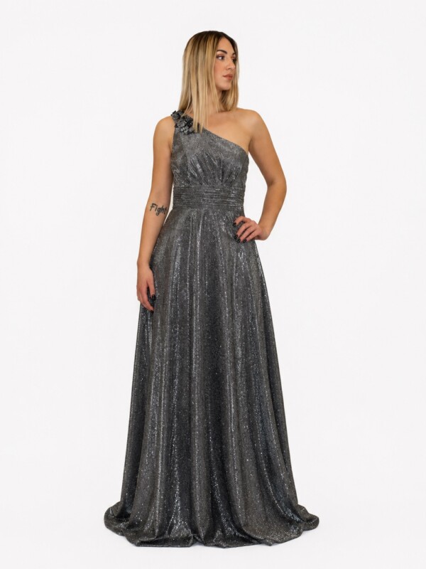Abito lungo glitter nero - Sharon